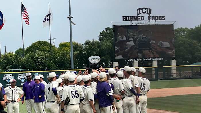 TCU Baseball hoists the Big 12 Championship trophy